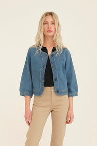 Pieszak Jeans PD-Nova Cropped Jacket Coats & Jackets 513 Mid Blue Denim