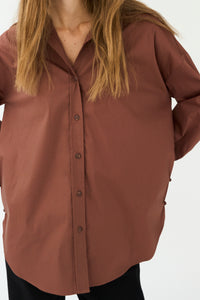 Pieszak Jeans PD-Nyla Poplin Shirt Shirts & Blouses 71 Warm brown