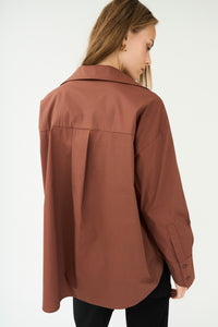 Pieszak Jeans PD-Nyla Poplin Shirt Shirts & Blouses 71 Warm brown