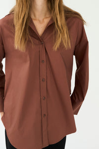Pieszak Jeans PD-Nyla Poplin Shirt Shirts & Blouses 71 Warm brown