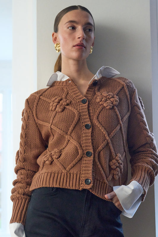 Pieszak Jeans PD-Pearl Knit Cardigan Knitwear 727 Nugget Gold