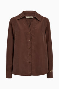 Pieszak Jeans PD-Percy Silk Shirt Shirts & Blouses 71 Warm brown