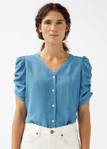 Pieszak Jeans PD-Tilly Denim Shirt Wash Real Indigo MidBlue Shirts & Blouses 51 Denim Blue