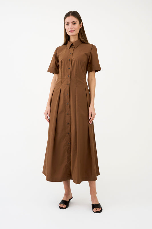 Pieszak Jeans PD-Tulip Poplin Maxidress Dresses 701 Toffee