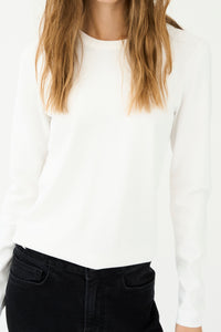 Pieszak Jeans PD-Vigga LS O-Neck Knit Knitwear 020 White Pearl