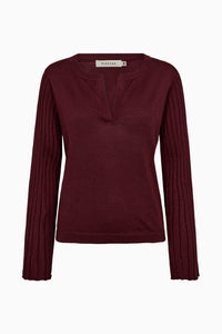 Pieszak Jeans PD-Vigga Pleat Sleeve Lurex Knit Knitwear 370 Burgundy