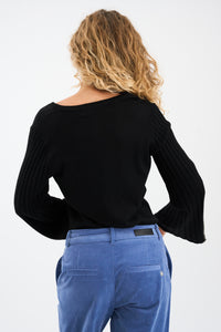 Pieszak Jeans PD-Vigga Pleat Sleeve Lurex Knit Knitwear 9 Black
