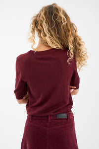 Pieszak Jeans PD-Vigga SS Lurex Knit Knitwear 370 Burgundy