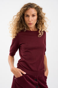 Pieszak Jeans PD-Vigga SS Lurex Knit Knitwear 370 Burgundy