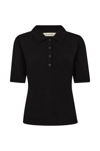 Pieszak Jeans PD-Vigga SS Polo Knit Knitwear 9 Black