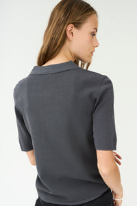 Pieszak Jeans PD-Vigga SS Polo Knit Knitwear Granite Grey